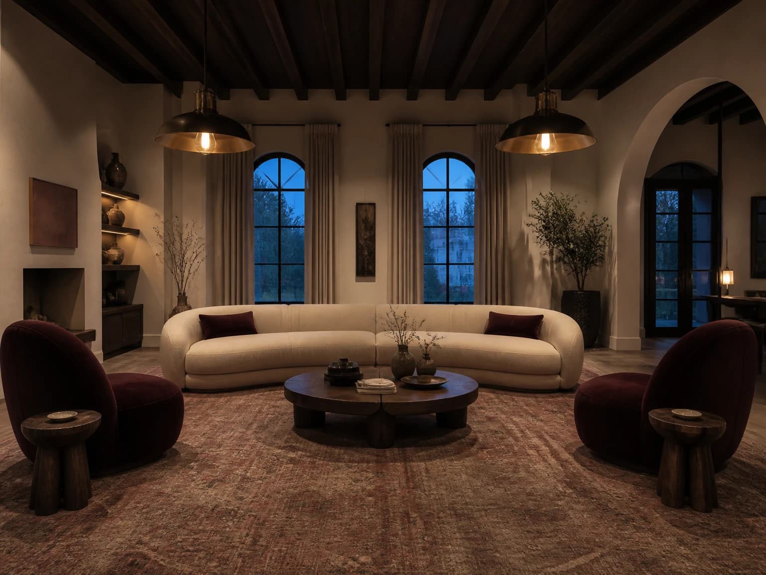 Blue-Hour Bohemian Salon, bohemian living room inspiration