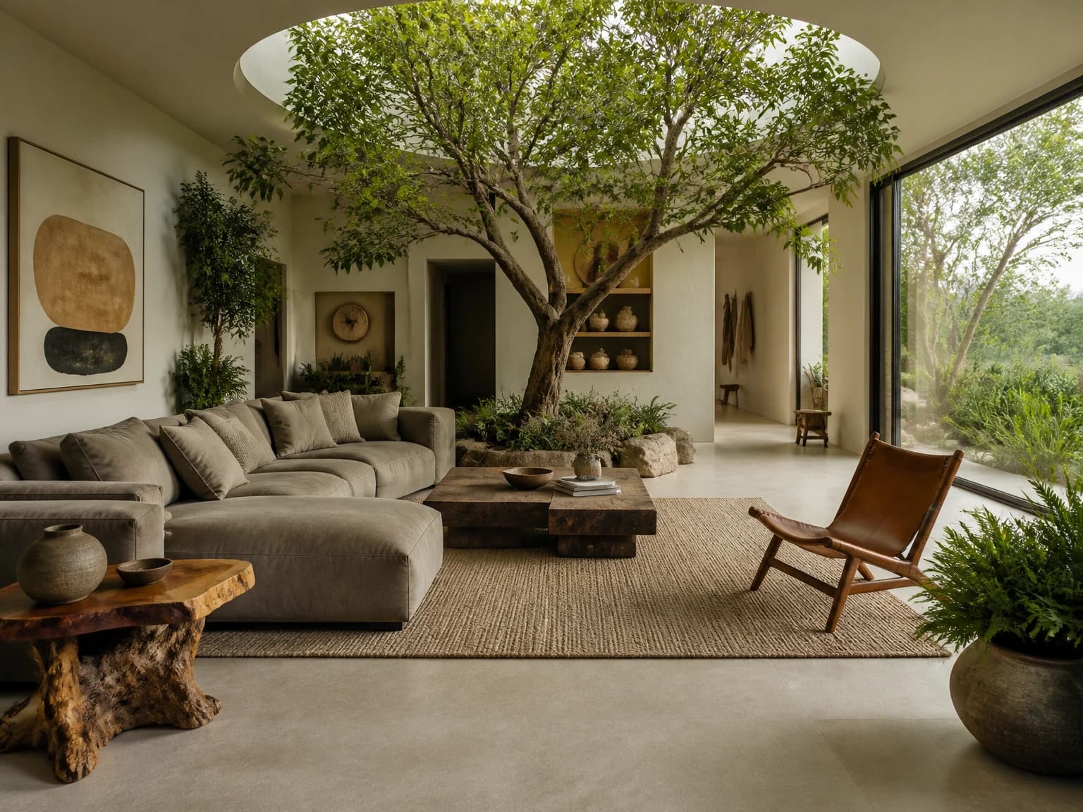 Plant-Led Contemporary Bohemian, bohemian living room inspiration