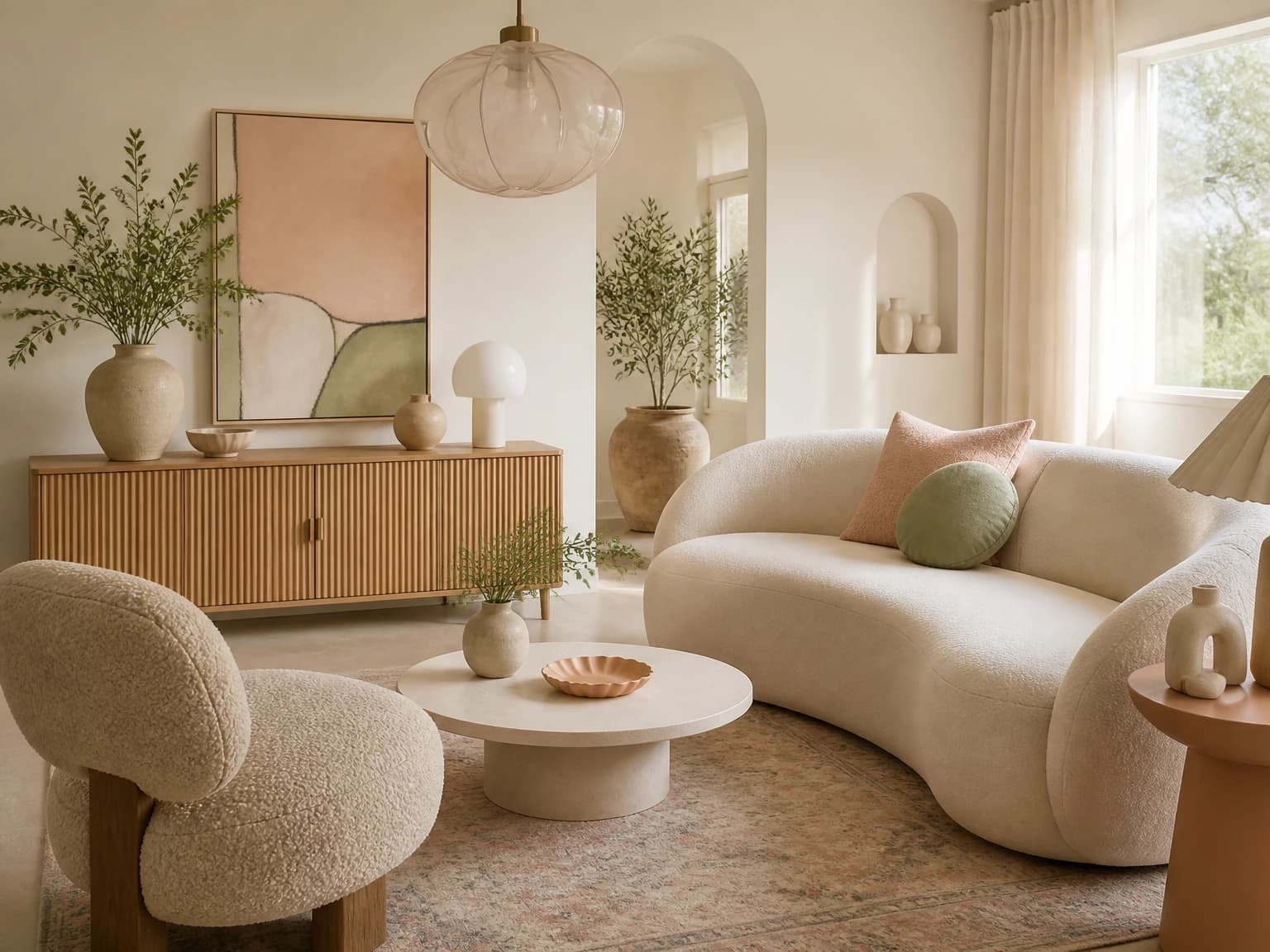 Soft Pastel Bohemian Living Room, bohemian living room inspiration