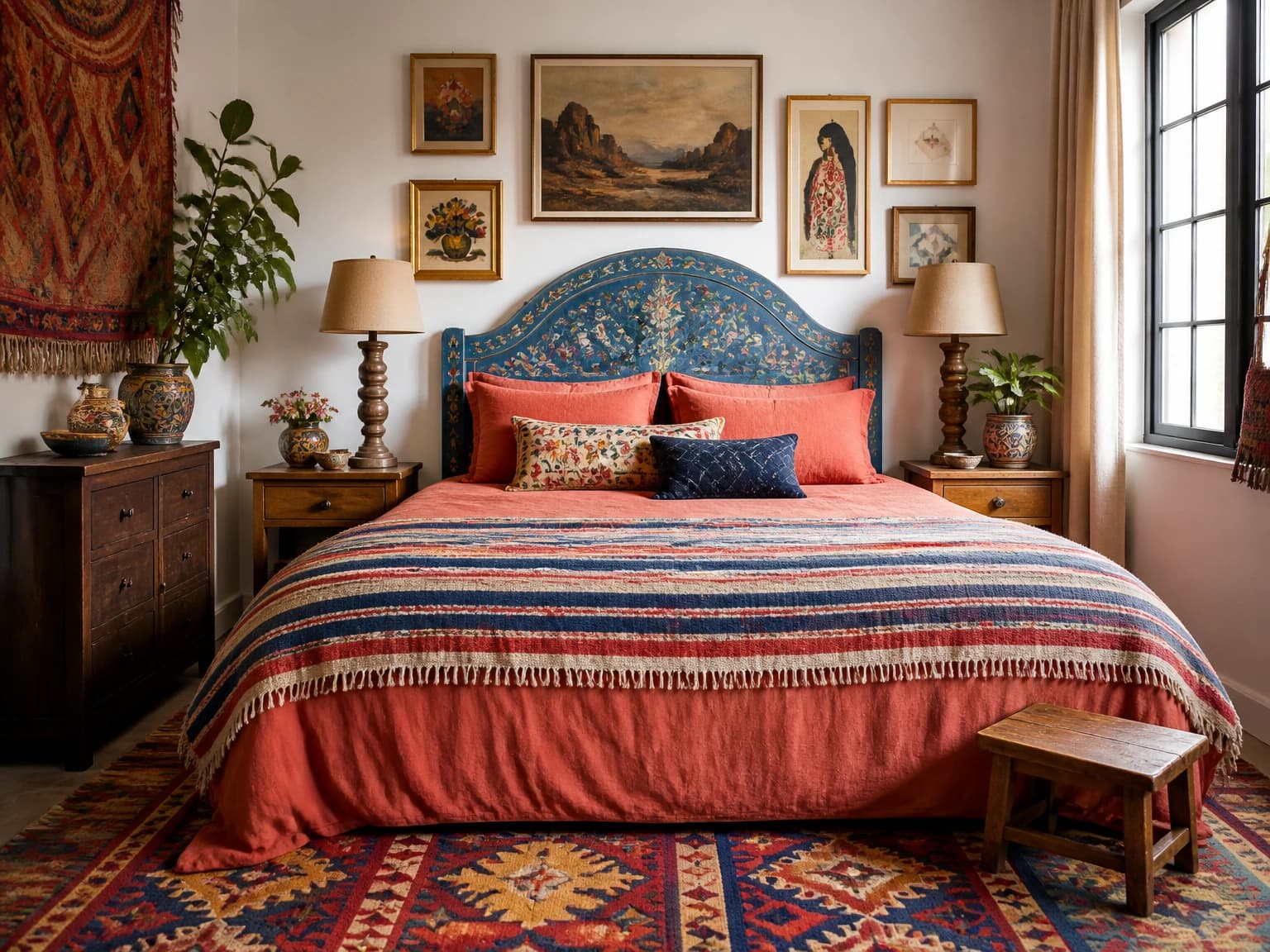 Colorful Artisan Bedroom, boho bedroom inspiration