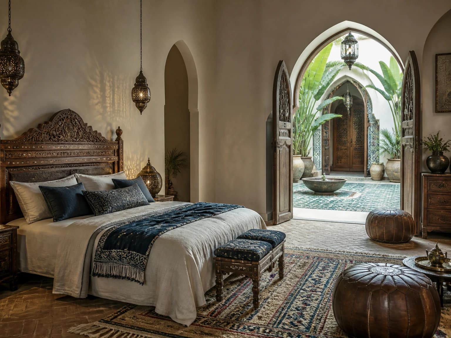 Moroccan Courtyard Bedroom, boho bedroom inspiration