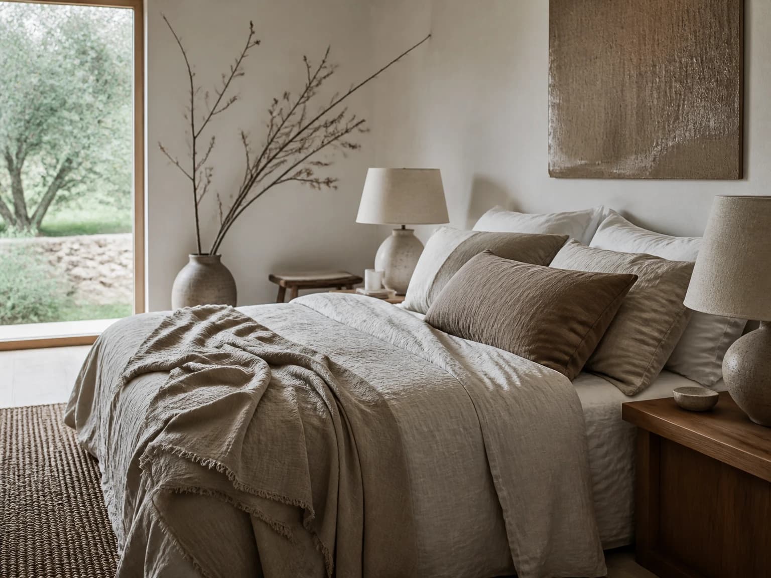 Quiet Flax Linen Bedroom, boho bedroom inspiration