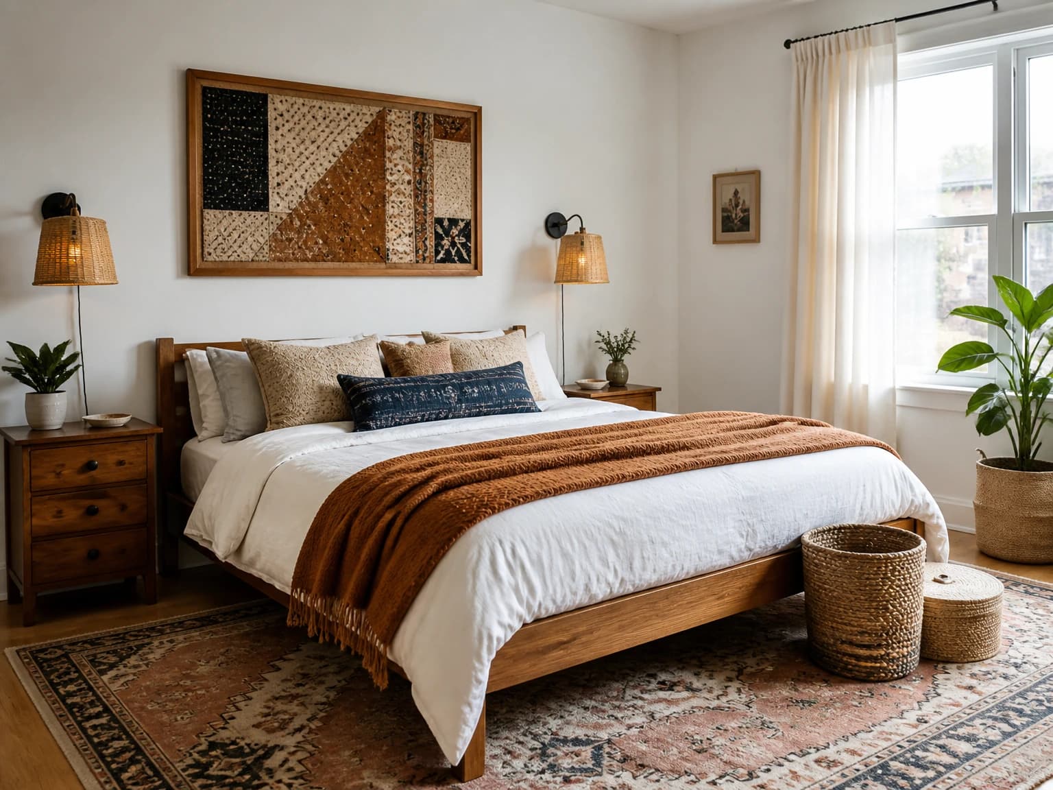 Renter-Friendly Boho Makeover, boho bedroom inspiration