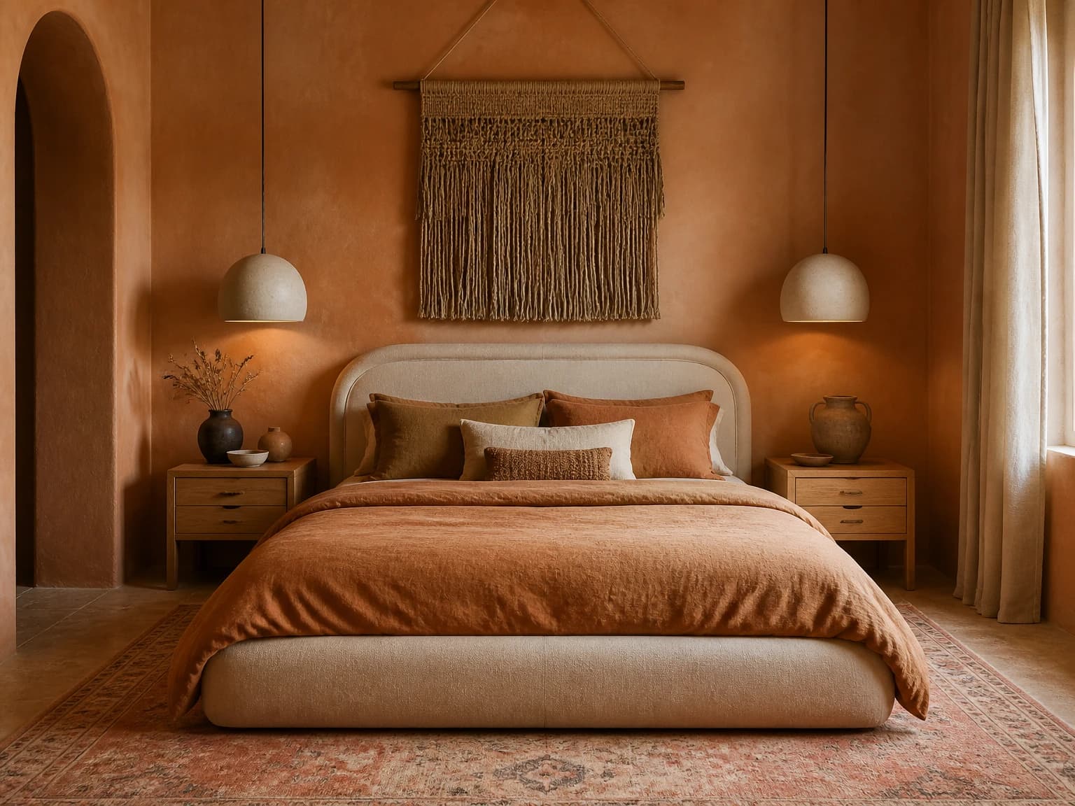 Terracotta Earth Bedroom, boho bedroom inspiration