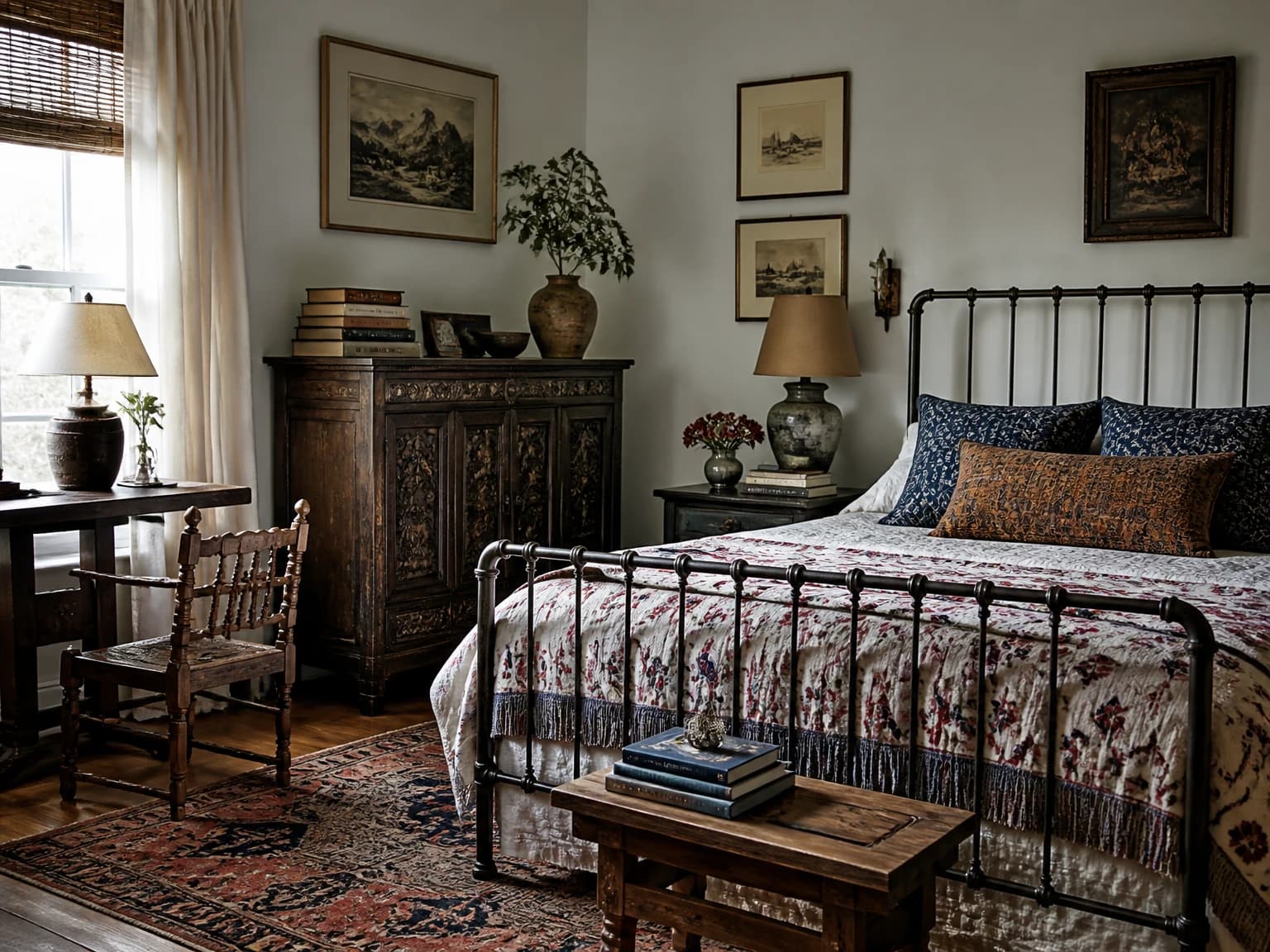 Vintage Traveler's Bedroom, boho bedroom inspiration