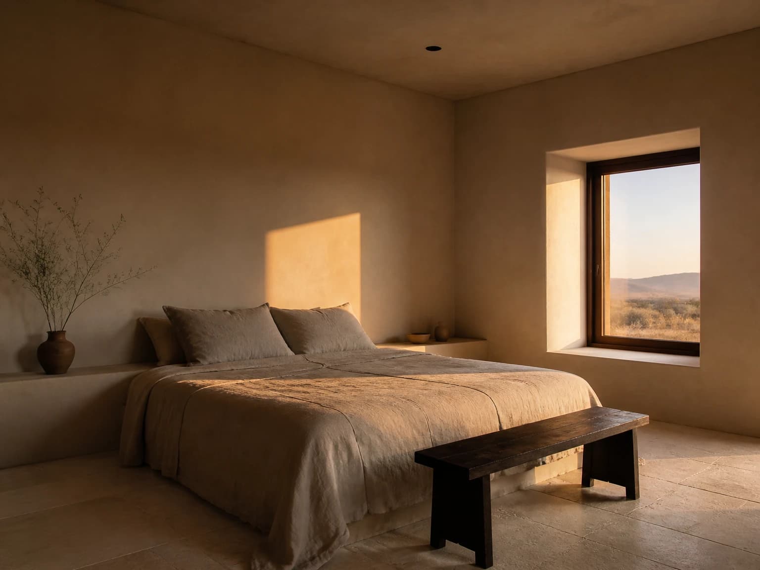 Desert Light Minimal Bedroom, minimalist bedroom inspiration