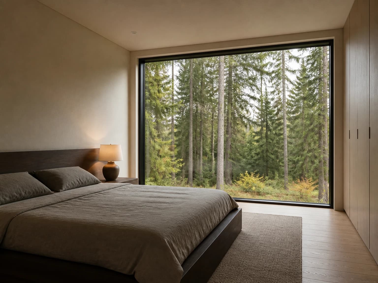Forest Window Bedroom, minimalist bedroom inspiration