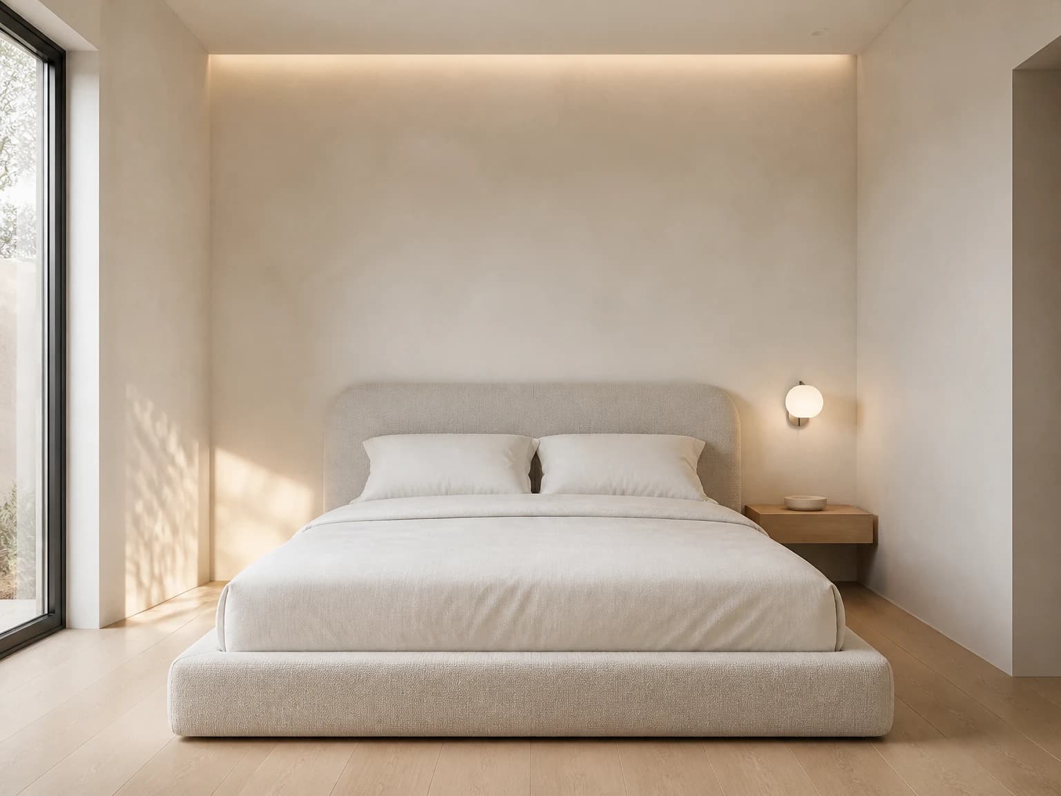 Quiet White Platform Bedroom, minimalist bedroom inspiration