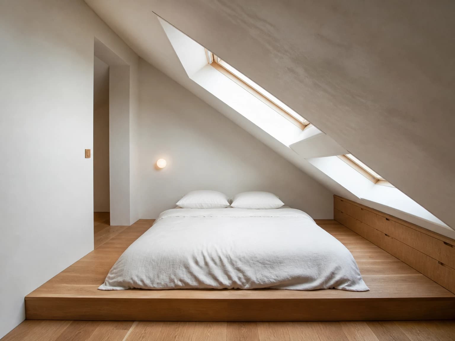 Skylit Attic Bedroom, minimalist bedroom inspiration