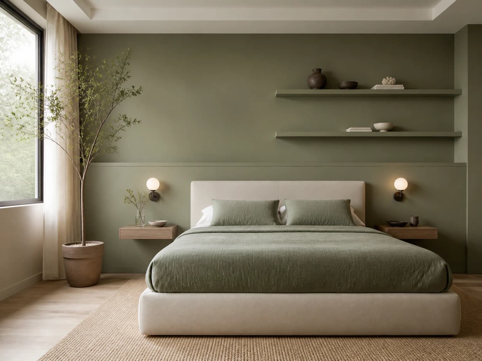 Soft Green Minimal Retreat, minimalist bedroom inspiration
