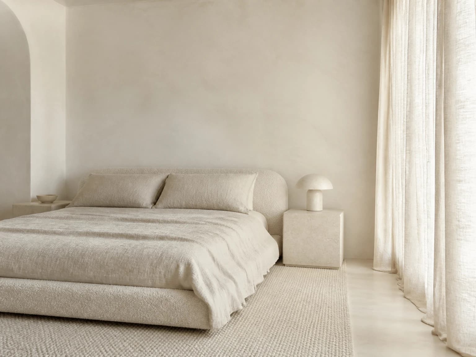 Textural Ivory Bedroom, minimalist bedroom inspiration