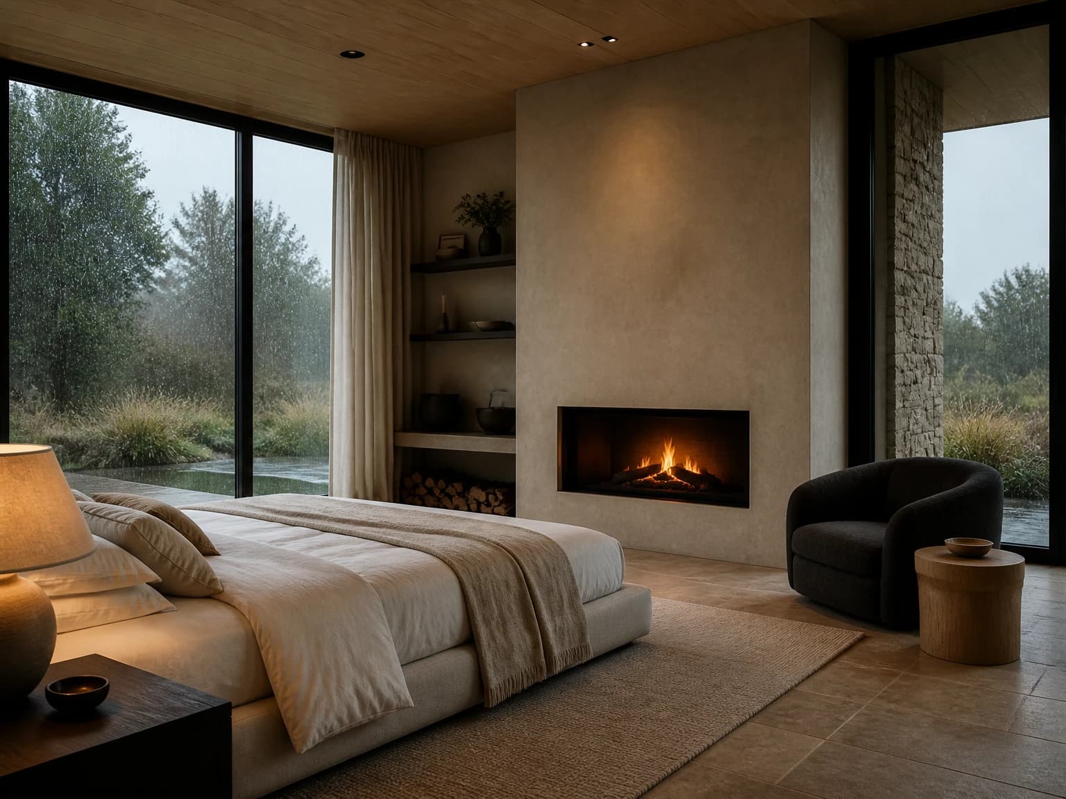 Fireplace Bedroom Retreat, modern bedroom inspiration