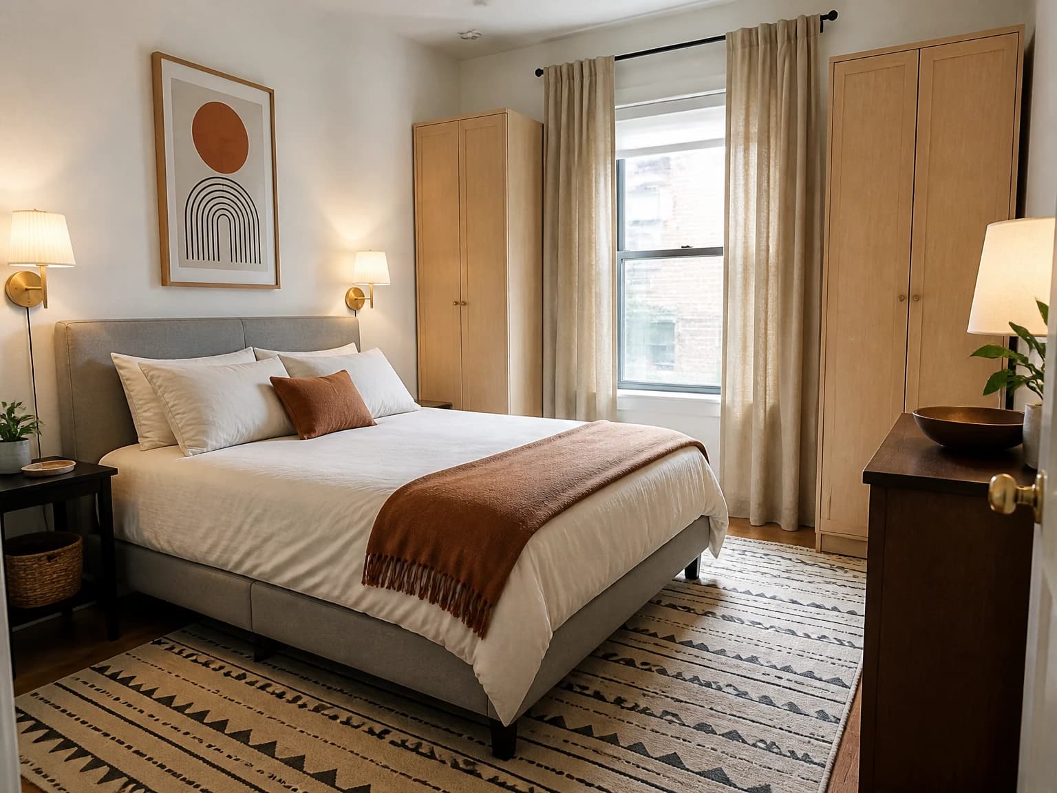 Renter-Friendly Modern Bedroom, modern bedroom inspiration