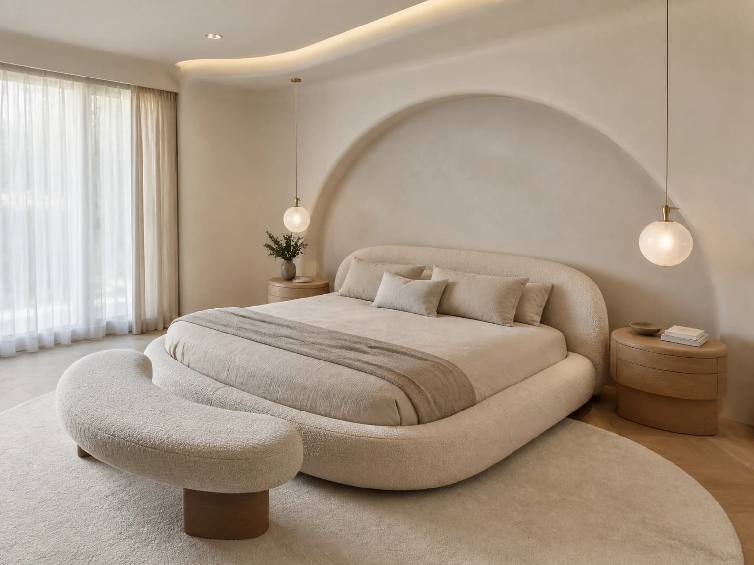 Soft Curved Bedroom, modern bedroom inspiration