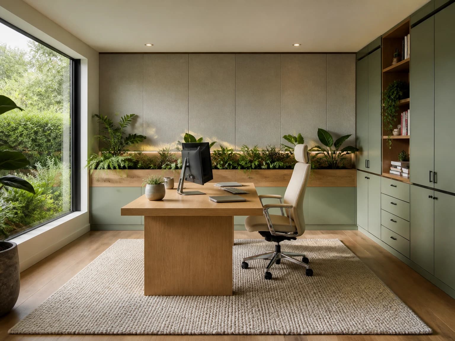 Biophilic Modern Workspace, modern home office inspiration