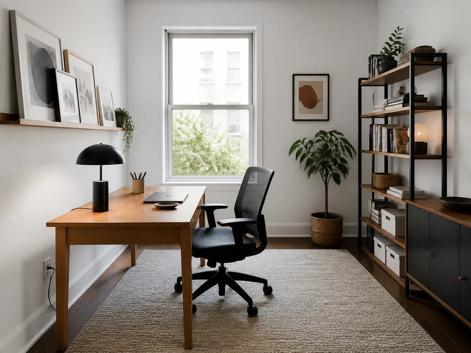 Renter-Friendly Modern Office, modern home office inspiration