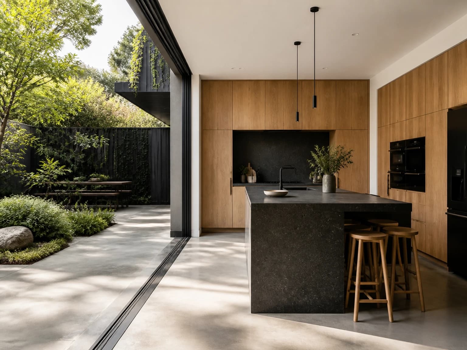 Indoor-Outdoor Courtyard Kitchen, modern kitchen inspiration