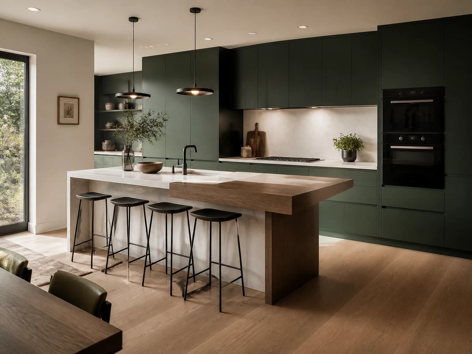Forest Green Modern Kitchen, modern kitchen inspiration