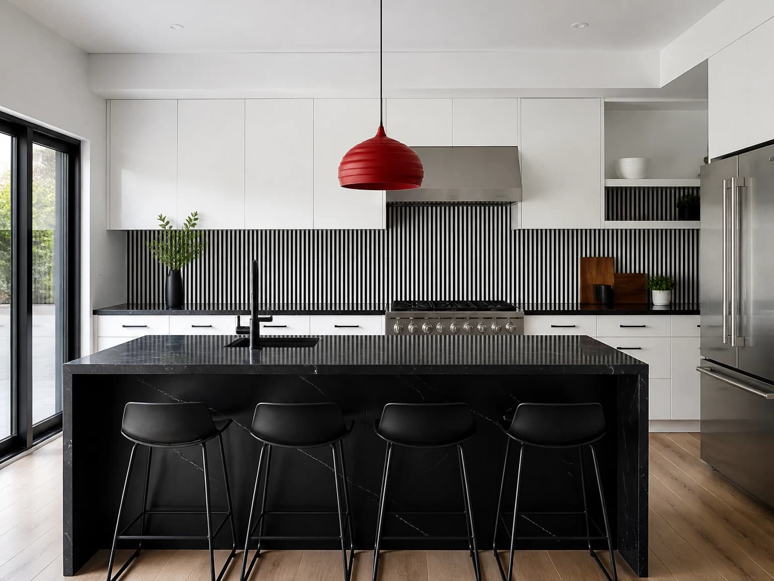 High-Contrast Graphic Kitchen, modern kitchen inspiration