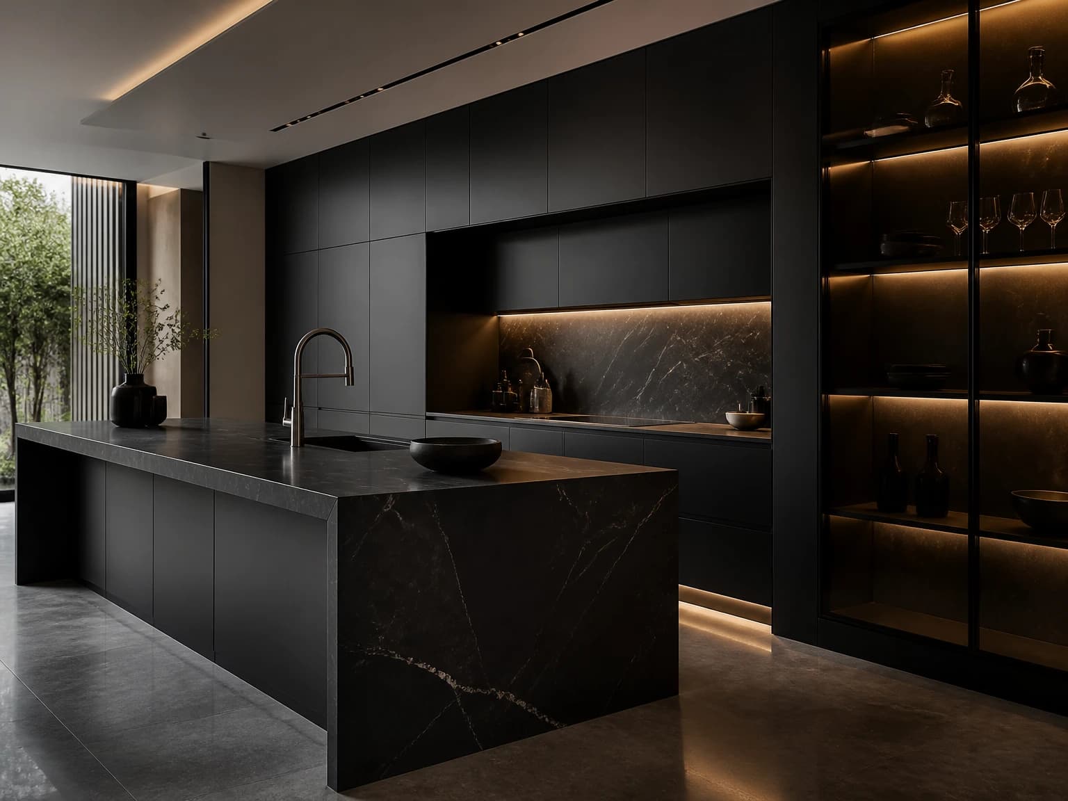 Monolithic Black Kitchen, modern kitchen inspiration