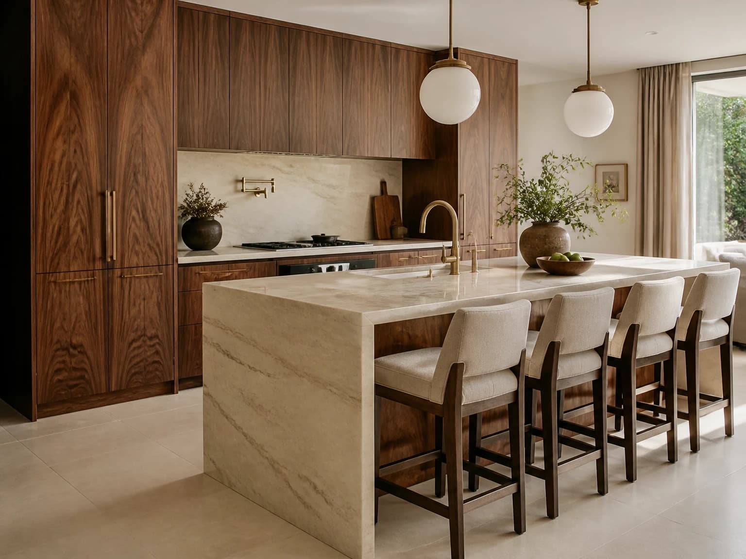 Warm Walnut Modern Kitchen, modern kitchen inspiration