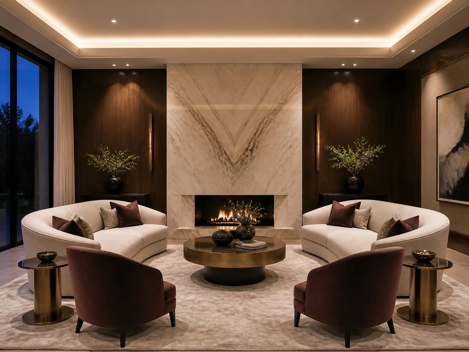 Luxury Stone and Walnut Salon, modern living room inspiration