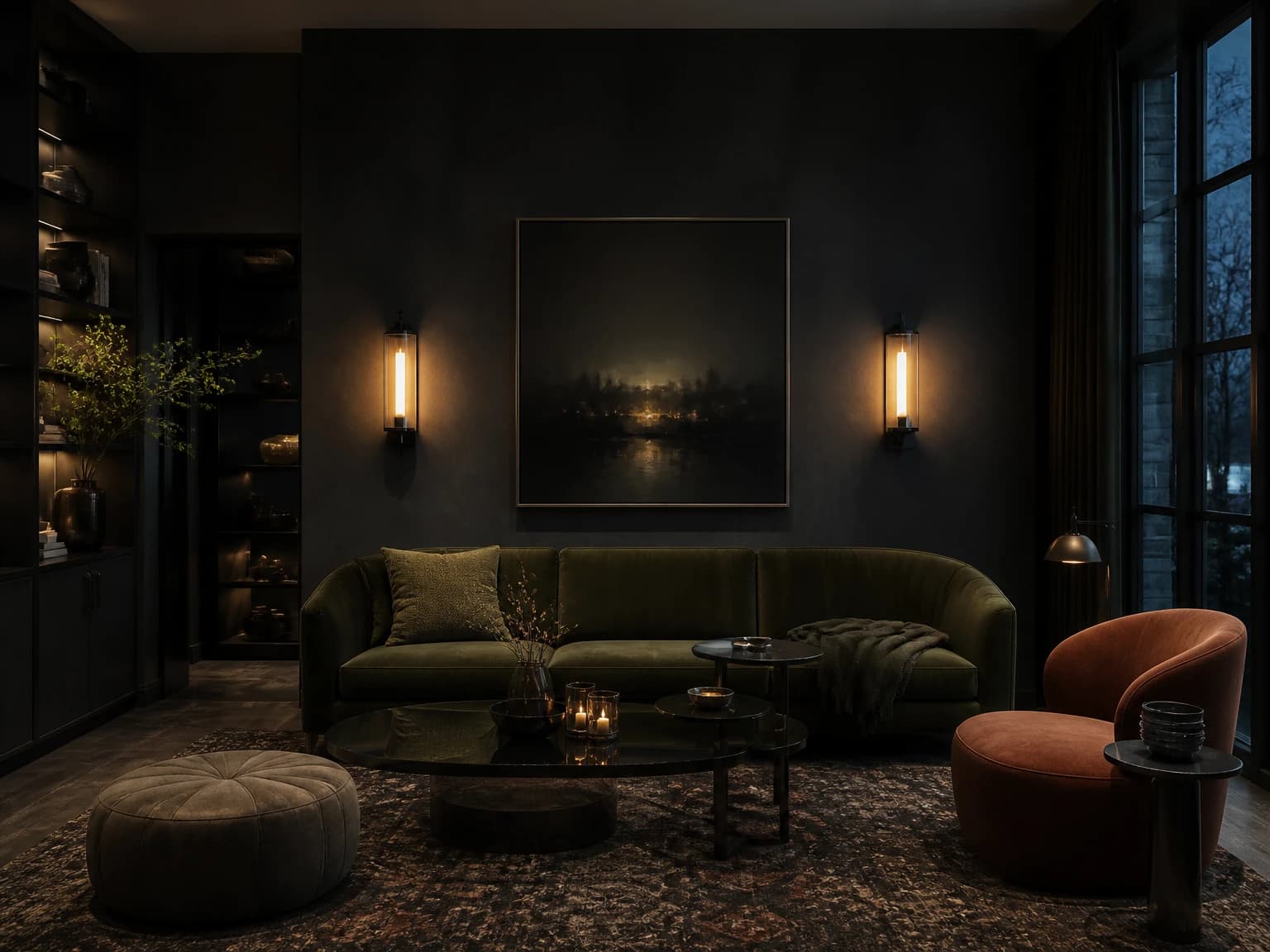 Moody Charcoal Salon, modern living room inspiration