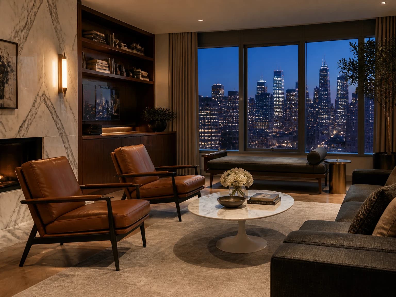 City Penthouse Modernism, mid-century modern living room inspiration