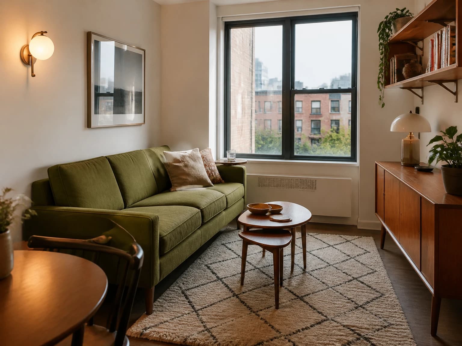 Compact Apartment Modernism, mid-century modern living room inspiration