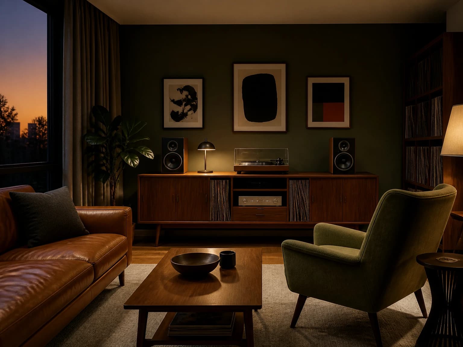 Vinyl Listening Lounge, mid-century modern living room inspiration