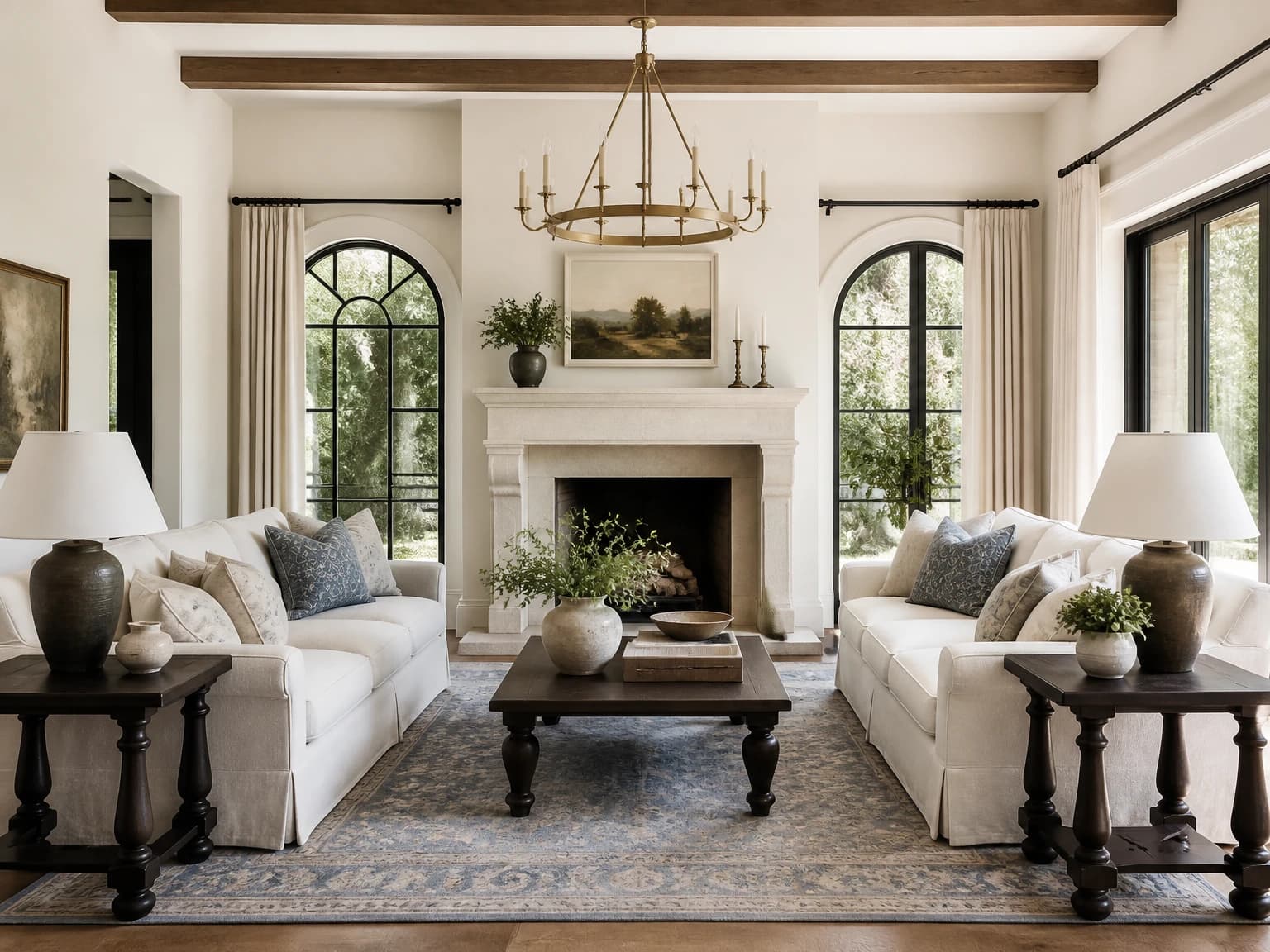 Elegant Farmhouse Salon, modern farmhouse living room inspiration