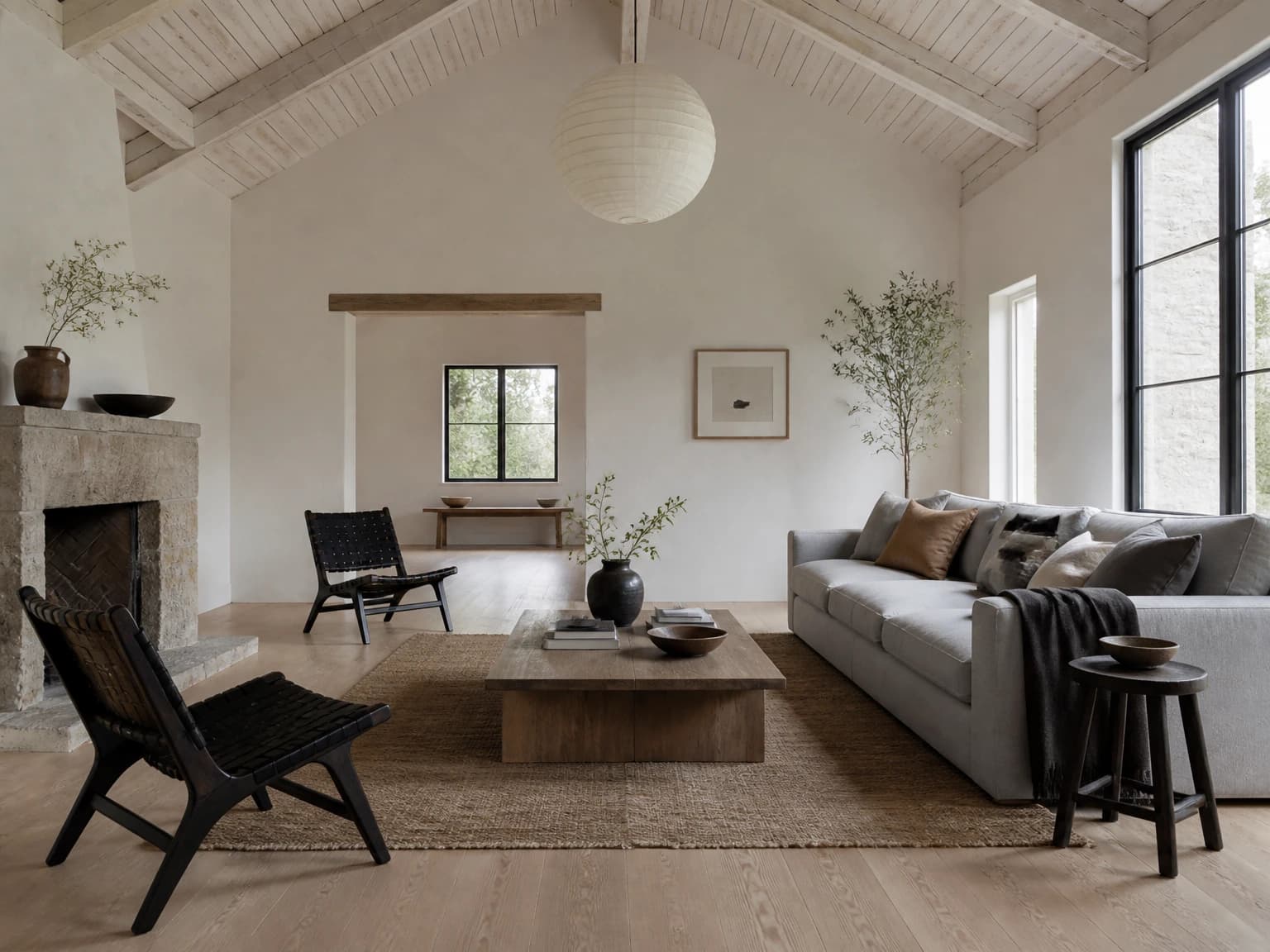 Minimal Nordic Farmhouse, modern farmhouse living room inspiration