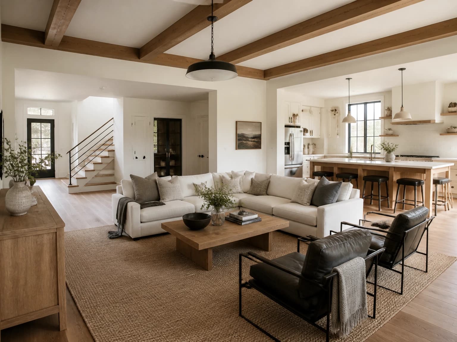 Open-Plan Farmhouse Living, modern farmhouse living room inspiration