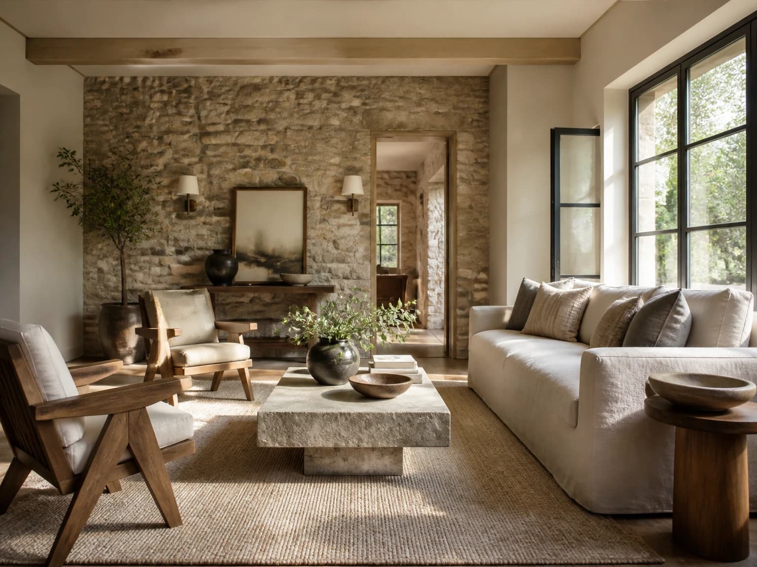Stone Wall Country Modern, modern farmhouse living room inspiration